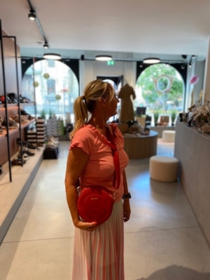 roundy bag vicky suede red 