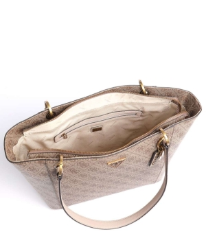 noelle elite tote latte bruin logo