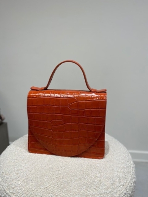 mini briefcase pure roest croc oranje