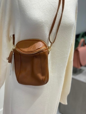 lederen gsm tasje cognac 