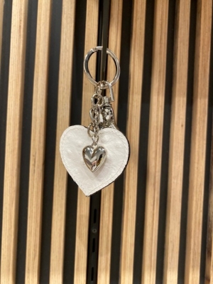 leder sleutelhanger wit wit