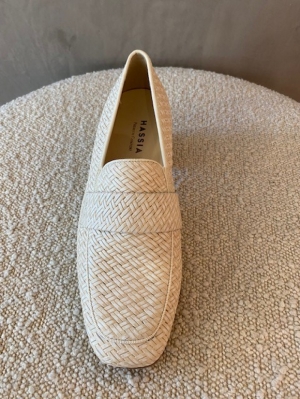 moccasin op hak beige