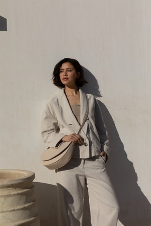 soma half moon bag stone beige