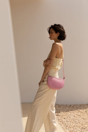 farou half moon bag bloom roze