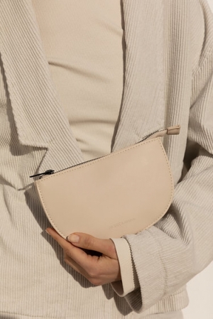 mondoto half moon wallet stone beige