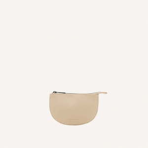 mondoto half moon wallet stone beige