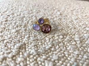 ring 3 stenen lila