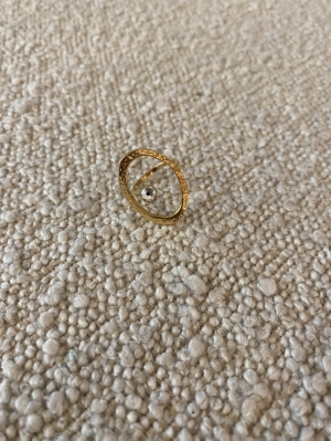 ring met ronde steen nature