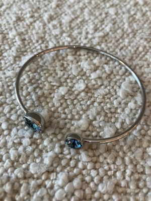 zilver armband blauwe steen blauw
