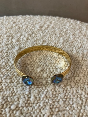 brede gevlochten armband blauw blauw