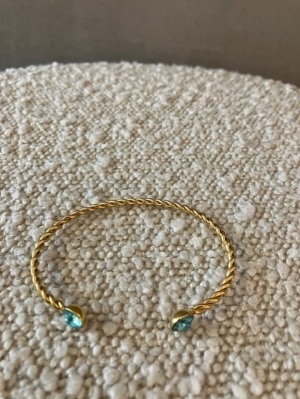 fijn gedraaide armband blauwe  blauw