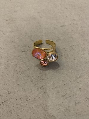 ring 3 stenen roze roze