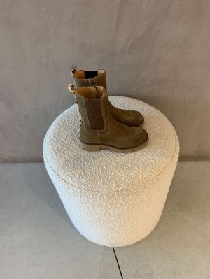 meisjeslaarsje velours taupe