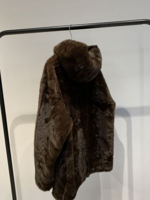 mantel bont lange mouw bruin