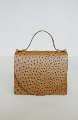 mini briefcase palermo struzzo bruine