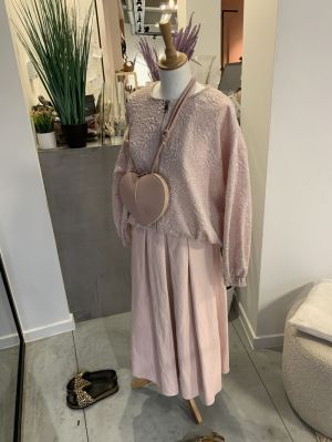 lederlook rok roze