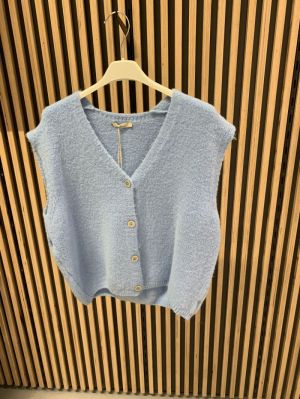 gebreide debardeur blauw