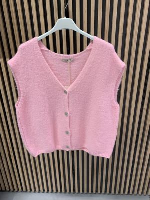 gebreide debardeur roze